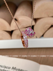 สร้อยคอไข่มุกสีชมพูโรแมนติกสไตล์ฝรั่งเศสสำหรับผู้หญิง เครื่องประดับแฟชั่นฤดูใบไม้ร่วง/ฤดูหนาว โซ่ไหปลาร้าสีทองแดงหวาน โซ่ไหปลาร้า