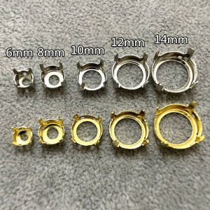 Round Hollow Copper Base Support Satellite Shaped Rhinestone Glass Crystal Drill with Hole Claw Holder Empty Holder DIY Hand Sewing Ornament Material