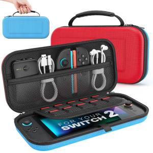 Moko chuyển đổi hộp đựng cho Bộ chuyển đổi Nintendo 2 vỏ cứng bảo vệ hộp đựng du lịch xách tay Túi Giữ 10 hộp mực có túi cho các phụ kiện và trò chơi vỏ cứng Túi du lịch di động