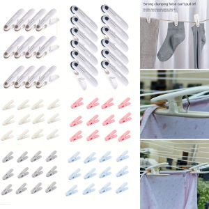 12Pcs Outdoor Garden Clothespins Windproof Fixed Clothes Clips Socks and Bed Sheet Drying Clips Multifunctional Clothespins