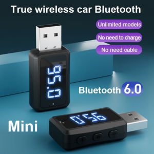 kebidumei | Car Bluetooth 6.0 Mini USB Transmitter Receiver with LED Display Handsfree Call Car Kit Auto Wireless Audio For Fm Radio