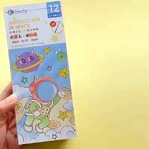 12 Sheets Coloring Book Set for Kids with Graffiti Paint brush Art Set Painting Supplies