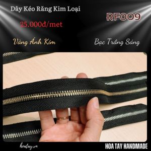 Dây kéo khoá túi ví răng kim loại kèm đầu và đuôi khoá- RF008