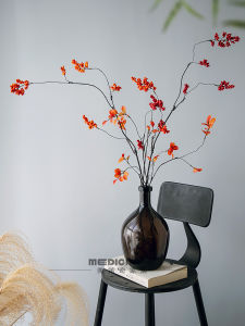 Autumn Leaf Wabi-Sabi Style Artificial Flower Decorative Artwork for Dining Table Living Room Entrance Home Decoration