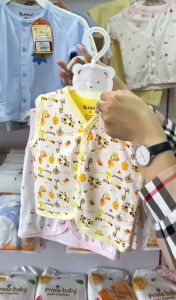 Áo gile cho bé trai BABIBOO vải cotton mềm mịnhọa tiết đáng yêu BB52