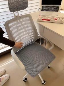 NEIKIA เก้าอี้ทำงาน โฮมออฟฟิศ เก้าอี้นั่ง เก้าอี้คอม เก้าอี้สำนักงานตามหลักสรีรศาสตร์ ปรับระดับสูง-ต่ำได้ เก้าอี้สำนักงานสีเทาใหม่ Office Chairs