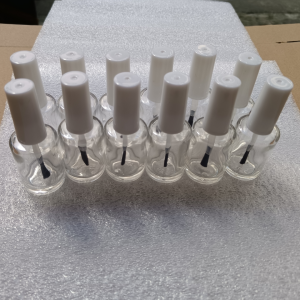 12 pieces 13ml Empty Nail Polish Bottles Cosmetic Container Clear Glass Bottle With Brush Lid
