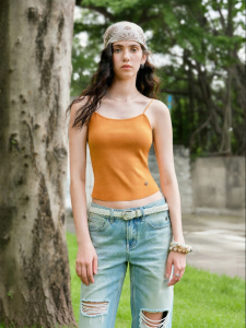 Toyouth | Cool Silk Knit Tank Top Womens Short Fitting Innerwear