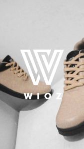 Wioz Sepatu Sneakers Pria W 1001: Sepatu Casual Kets Kuliah Kerja Hangout Santai Bahan Sintetis Warna Krem