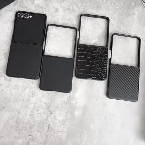 CHUBAN | Hard Case For Samsung Galaxy Z Fold Flip 8 7 6 5 4 3 Crocodile Pattern Saffiano Carbon Fiber Shockproof Phone Covers For Girls
