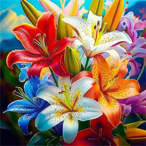 Huacan Modern Art Flower Diamond Painting 5D Full Drill Rhinestones Painting Wall Art Pictures For Home