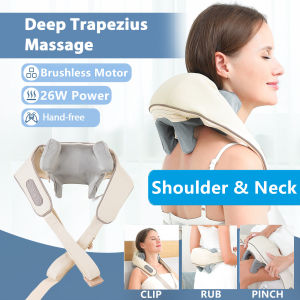 Foreverlily | Foreverlily 26W Brushless Motor Neck And Shoulder Massager Wireless Shoulder And Back Kneading Massage Shawl Neck masajeador