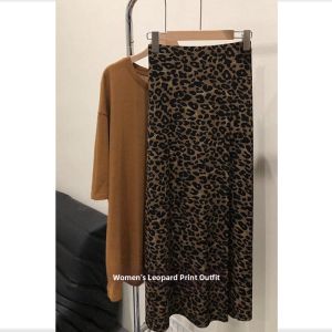 Leopard Print Spring/Autumn Design Skirt