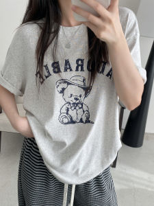 SunYeo T-shirt in Họa Tiết Hoạt Hình in Họa Tiết Giảm Tuổi Da Mềm Mại Cổ Tròn Tay Ngắn Thời Trang Mùa Hè Cho Nữ