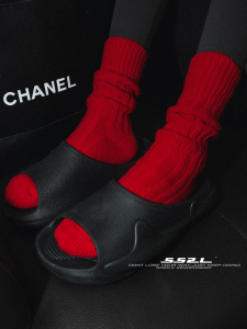 Ss2l Fall and Winter 21aw Japanese Style Thick Needle Double Needle Organic Cotton Thickening Exercise Knee Socks Socks Men and Women Trendy Socks Bunching Socks