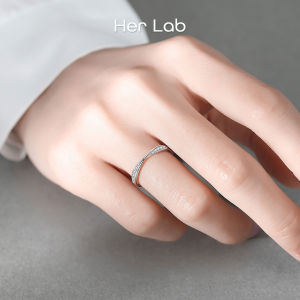 Her Lab Jewelry | Cincin Pasangan Perak เพชรมอสซาไนต์แท้ S925สเตอลิงแหวนเพชรเครื่องประดับระดับไฮเอนด์แหวนแต่งงานแบบเรียบง่ายของขวัญสำหรับวันวาเลนไทน์แหวนสำหรับทั้งหญิงและชายแบบปรับได้100% ผ่านเครื่องตรวจจับเพชรมีการแกะสลักแบบกำหนดเอง