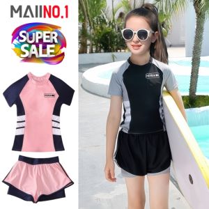 ชุดว่ายน้ำเด็กผู้หญิง เซ็ตเสื้อกางเกง มีซับใน เหมาะกับช่วงอายุ2-4ปี เด็กใส่น่ารักกระชับสัดส่วน ผ้าใส่สบาย แห้งเร็ว ผ้าไม่หนาไม่บาง สินค้าพร้อมส่ง