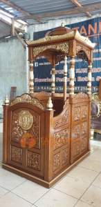 (WAJIB BACA DESKRIPSI) MIMBAR ALLAH KAYU JATI FINISHING PODIUM DEKORASI RUANG INTERIOR MURAH TATANING FURNITURES JEPARA