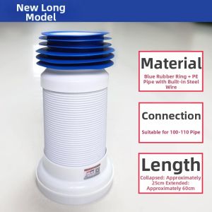 Yisheng | Wall Discharge Toilet Connection Pipe Silica Gel Soft Drainage Pipe Accessory