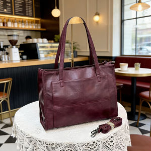 BYUELUN | New Soft Leather Tote Large Capacity 14 Inch Laptop Bag