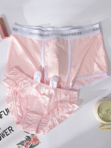 Cute Panties Couples Sweet Pure Cotton Young Adult Briefs Mens Boxers a Pair of 2 Suit Couple