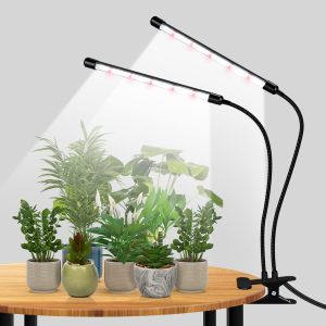 Desk LED Grow Light Plant Lights for Indoor PlantsFull Spectrum With Clip Plant Growing Lamp for Seed StartAuto On Off Timing