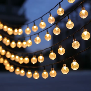Hari Raya Lights 12M 100 LED Solar Crystal Ball String Lights Outdoor Solar Fairy Light 8 Modes Ramadan Hari Raya Decoration Lights