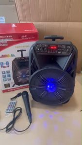 ลำโพงบลูทูธ ลำโพงเคลื่อนที่ ล้อลาก เสียงดังสุดสุด 8 นิ้ว ฟรีไมค์สาย 1 ตัว