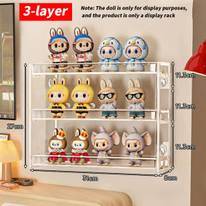 Nail-Free Wall Mounted Multi-Functional Display Rack Storage Box for Dolls Cosmetics - Space-Saving Organizer