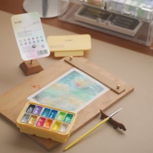 MIYA HIMI โลหะ Gouache ชุดสี 12 สี12 กรัม การออกแบบถ้วยเจลลี่รีฟิล ปลอดสารพิษ Metallic Gouache Paint โกลเด้น สีเงิน สีแวววาวที่ศิลปินต้องมี