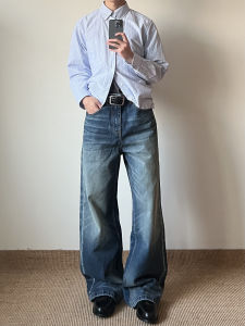 Xanvas | Retro Washed Cat-scratch Jeans 14.3oz