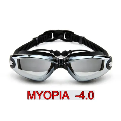 Men Women Myopia Swim Goggles Adults Professional Waterproof Plating Anti Fog UV Swimming Pool Optical Glasses Earplugs Eyewear