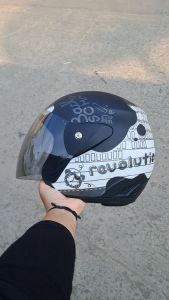 HELM EVOLUTION NOTED REVOLUTION UNGU HALF FACE TERMURAH MODEL GM EVO