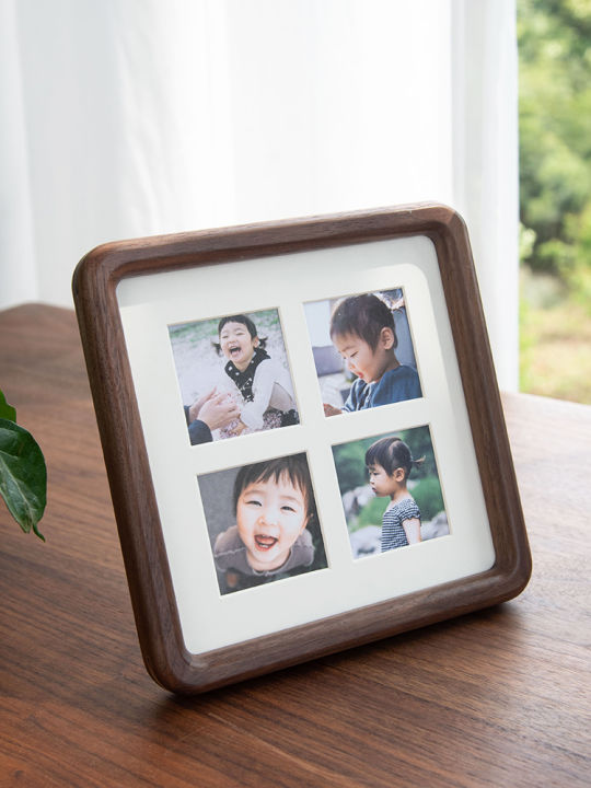 Khung Ảnh Gỗ Ô Vuông Hình Chữ Nhật Phong Cách Cổ Điển Để Trang Trí Nhà Khung Ảnh Gỗ Óc Chó Để Bàn Khung Ảnh Gỗ Nguyên Khối