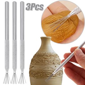 3/1 ชิ้นแปรงดินเหนียวสำหรับทำเข็มเซรามิกแบบจำลองแกะสลักเครื่องปั้งเผาเซรามิก DIY