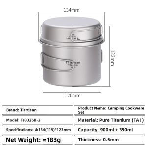 Tiartisan | Outdoor Lightweight Titanium Cooking Pot