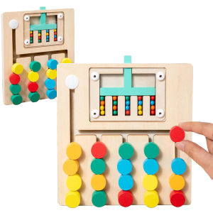 Montessori Wooden Color Matching Puzzles Preschool Learning Toys Matching Brain Teasers Logic Game for Kids 3 4 5 6 7 Years Old