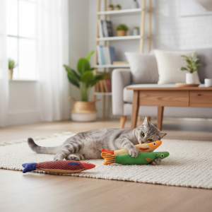 Cat Toy Catnip 3D Simulation Fish Goldfish Kitten Toys Pillowfish Interactive Sounding Cat Chew Bite Plush Toys Cat Supplies