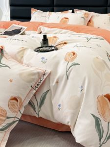 MINGSHA | Glossy & Flannel Thickened 100% Cotton Bed Sheet Set