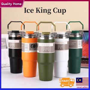 🔥 [Ready Stock]🔥  304 stainless steel insulated cup double-layer large capacity insulated cup coffee cup portable cooler 900ML ice cream cup large capacity water cup冰霸杯