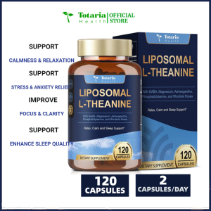Totaria Liposomal L-Theanine Supplement 750mg with GABA Ashwagandha Magnesium GlycinateRhodiola Rosea Phosphatidylserine Complex Supplements for Mood Focus Sleep Support