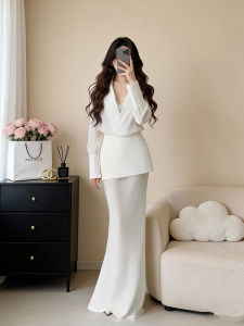 French Chic Slimming White Shirt Dress