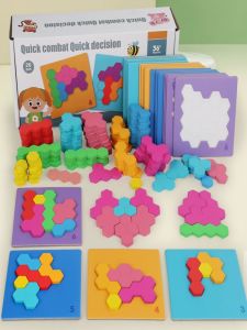 Early Education Interactive Honeycomb Puzzle Blocks Toddler Educational Toys Shape Matching Games Parent Child Play Age 1-6