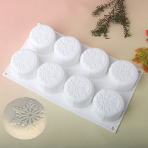 Khuôn Làm Bánh Hình Trụ Bằng Silicon Họa Tiết Bông Tuyết Giáng Sinh Cấp Thực Phẩm Dụng Cụ Làm Bánh Mousse Thân Thiện Với Môi Trường Dụng Cụ Làm Bánh Ngọt Kiểu Pháp