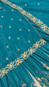 [PRE-ORDER] Ready Made Pure Heavy Natural Crepe Silk With Moti Work Embroidery Work Suit (10-15days delivery)