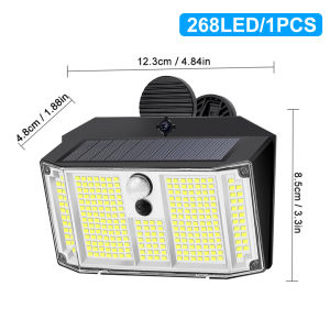 Clip on Solar Lights Outdoor With Motion Sensor 268/418LED Solar Fence Lights Outdoor Waterproof Modes Portable Security Light