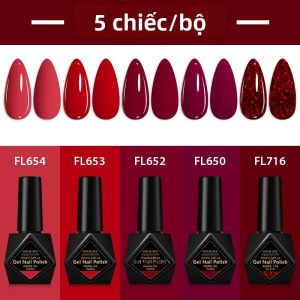 Bộ 5 Sơn Gel Móng Tay 10ml Không Chứa HEMA Sử Dụng Đèn UV/LED Tẩy Được Bán Vĩnh Cửu Dùng Trang Trí Móng Nghệ Thuật