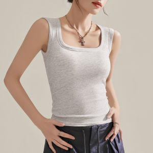MiiOW | Slim Fit U-Neck Tank Top White