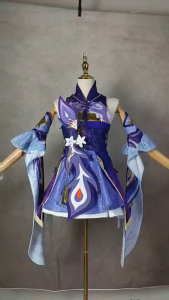 Genshin lmpact Keqing Kostum CosplayWik seragam dewasa Anime Halloween PartyKostum Wanita Permainan
