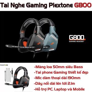 Tai Nghe Chụp Tai Plextone G800 Mark II - Tai Nghe Gaming Có Dây Mic Rời Hỗ Trợ Nhiều Thiết Bị